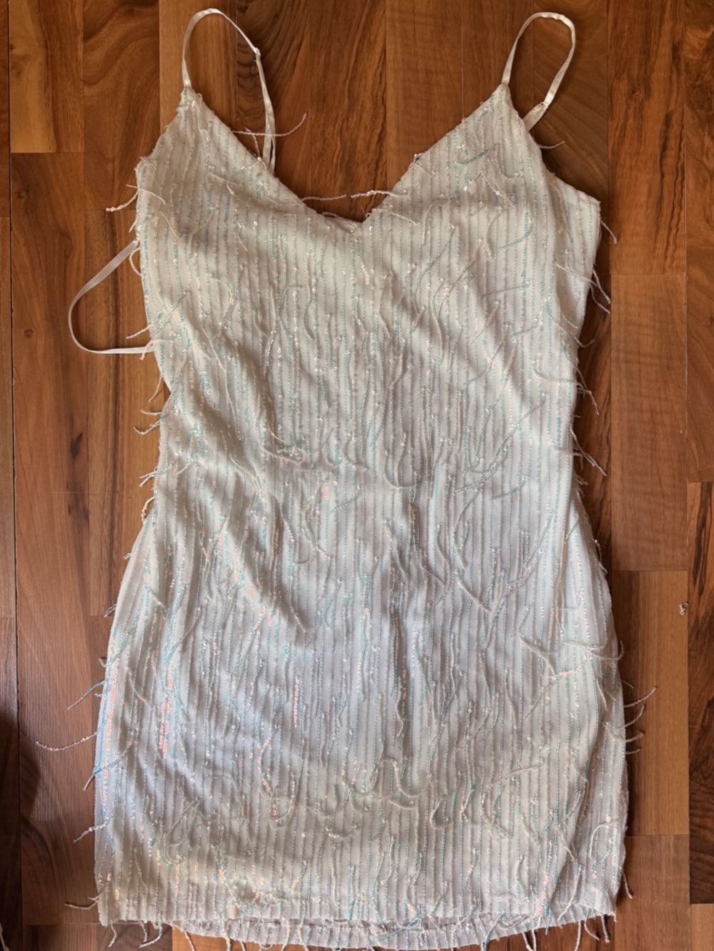 B Darlin White Iridescent Mini Dress